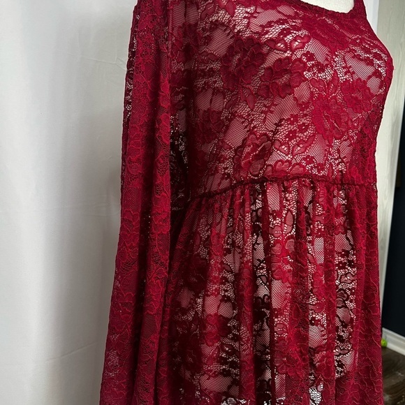 TORRID | Babydoll Stretch Lace Scoop Neck Long Sleeve Top | Size 1 / 1x - Picture 6 of 7